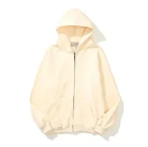 cream zip up hoodie