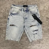 light blue denim shorts