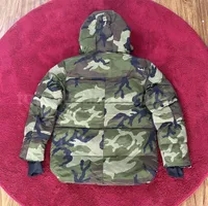 green camo puffer jacket