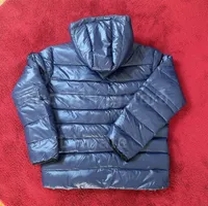 blue down jacket