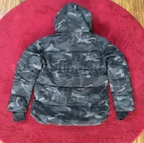 dark blue camo down jacket