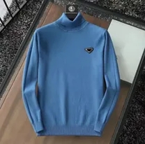 blue turtleneck sweatshirt