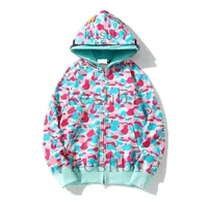 light blue and red camo hoodie