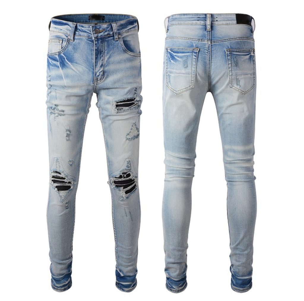 light blue ripped jeans