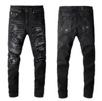 black distressed jeans