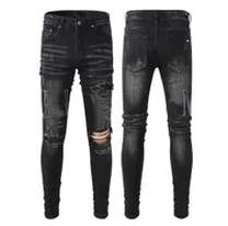 black distressed jeans