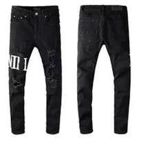 black letters jeans