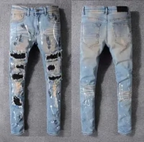 light blue ripped jeans