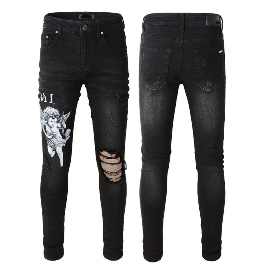 black ripped jeans