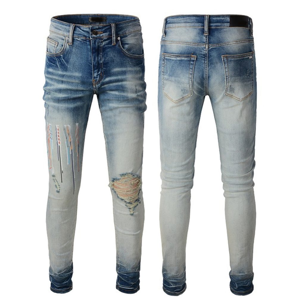 blue distressed jeans