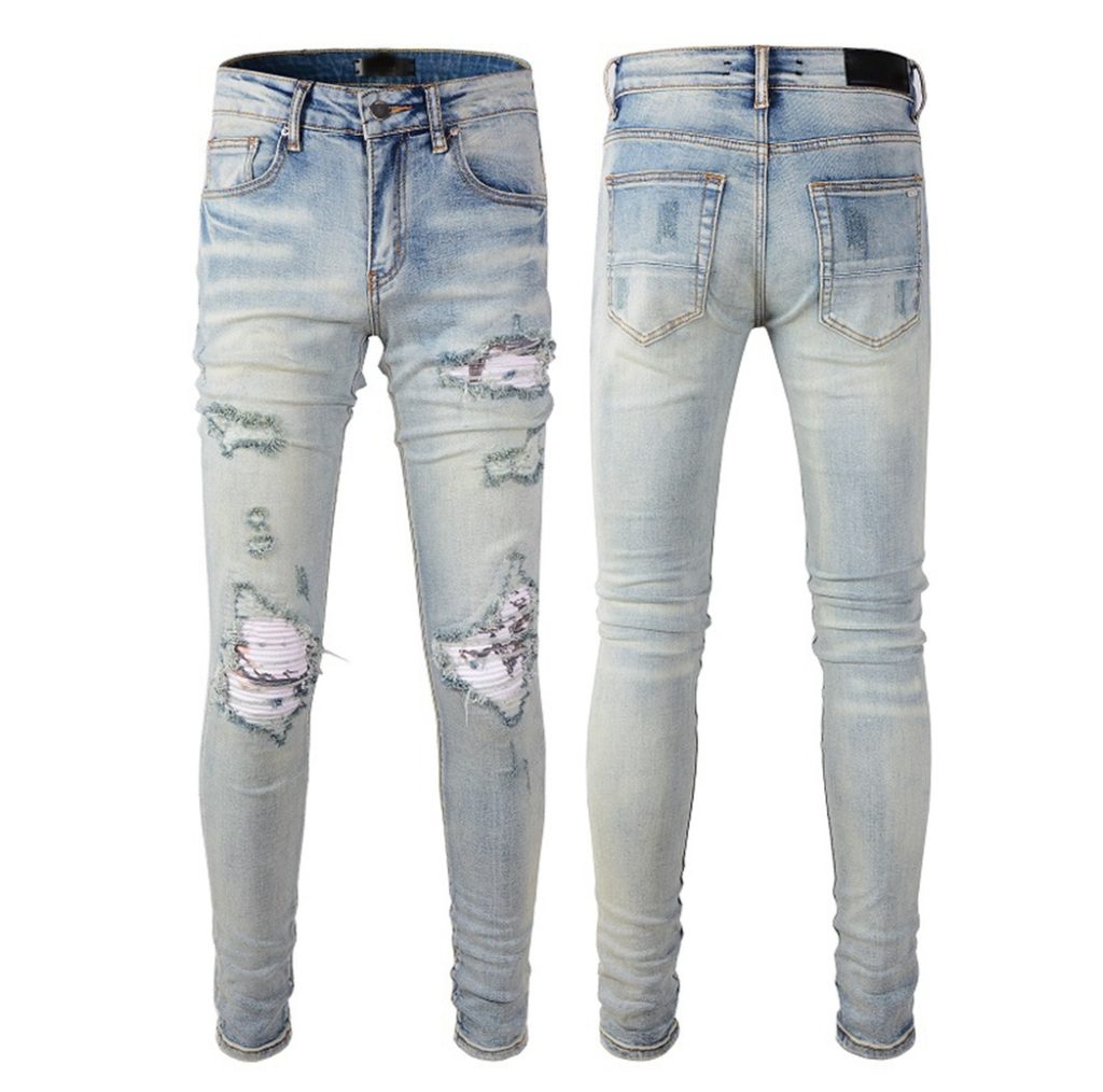 light blue distressed jeans