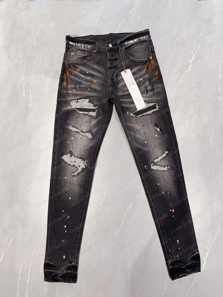 black distressed jeans