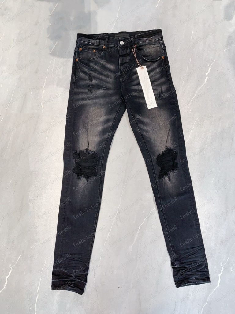 black distressed jeans