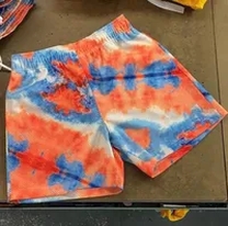 orange and blue shorts