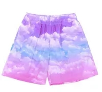 pink and light blue shorts