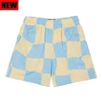 blue yellow short pants