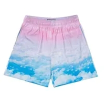 pink and light blue short pants