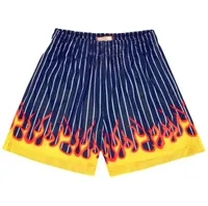 blue yellow red short pants