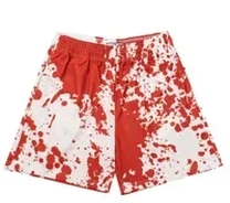 red and white short pants