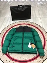 green puffer jacket