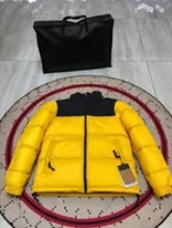 yellow puffer jacket