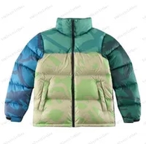 green blue puffer jacket