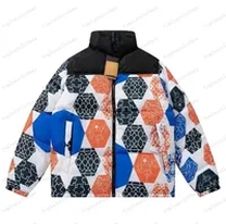 multicolored puffer jacket