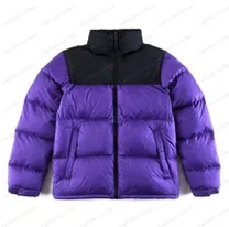 purple black down jacket