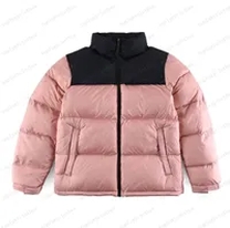 pink black down jacket