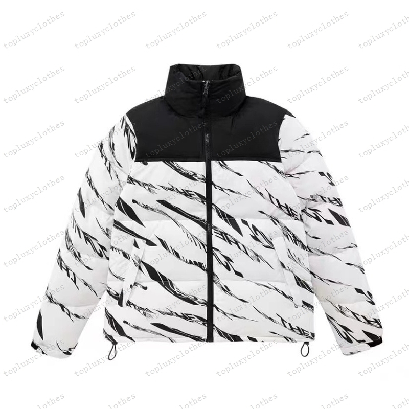 white and black down jacket