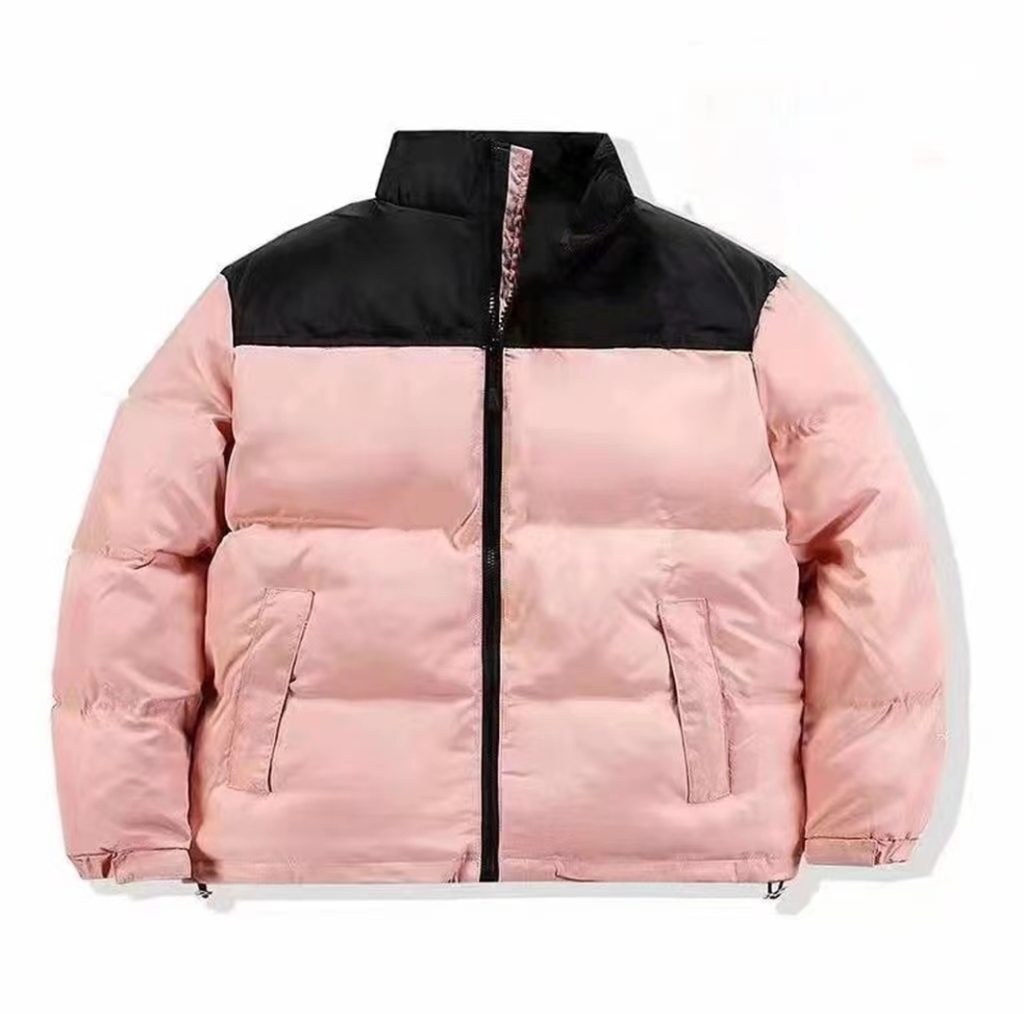 pink down jacket