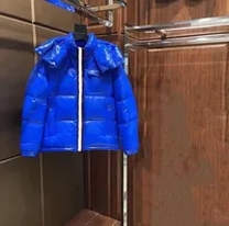 blue turtleneck puffer jacket