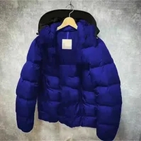 blue puffer jacket with hood