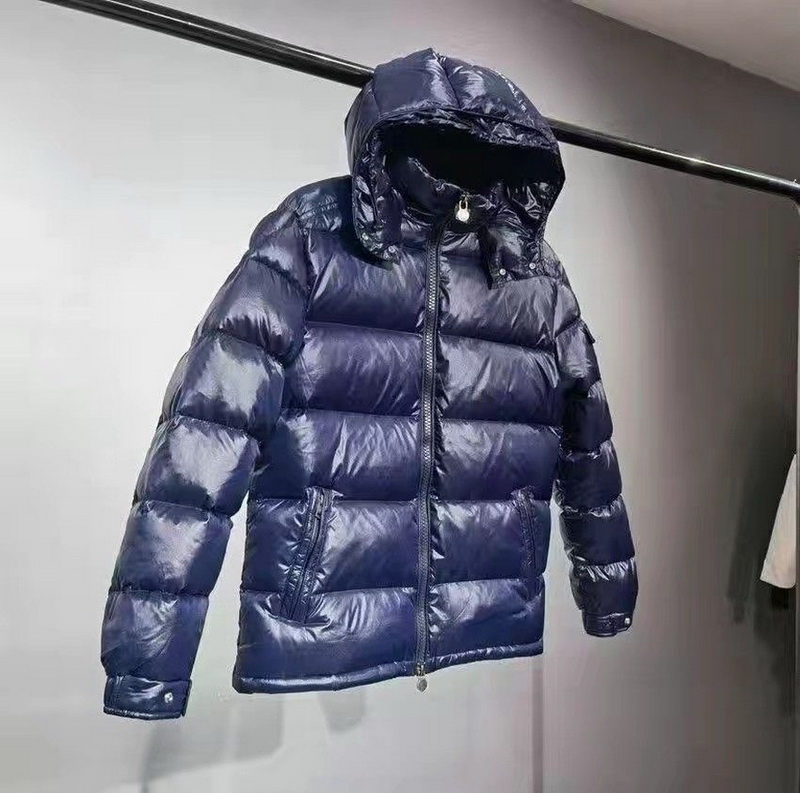 blue puffer jacket