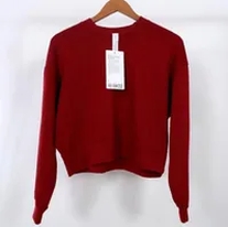 red crop top sweater