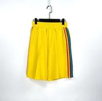 yellow green sweatpant shorts