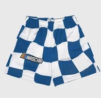 plaid blue white shorts