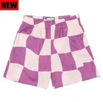 plaid purple white shorts