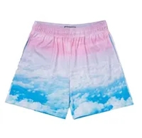 rose light blue cloud shorts