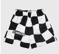 white and black plaid short pants