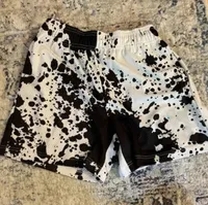 white and black short pants