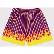 purple yellow short pants