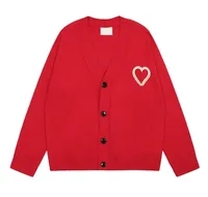 red cardigan sweater