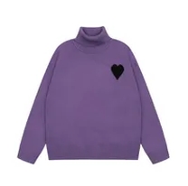 purple turtleneck sweater