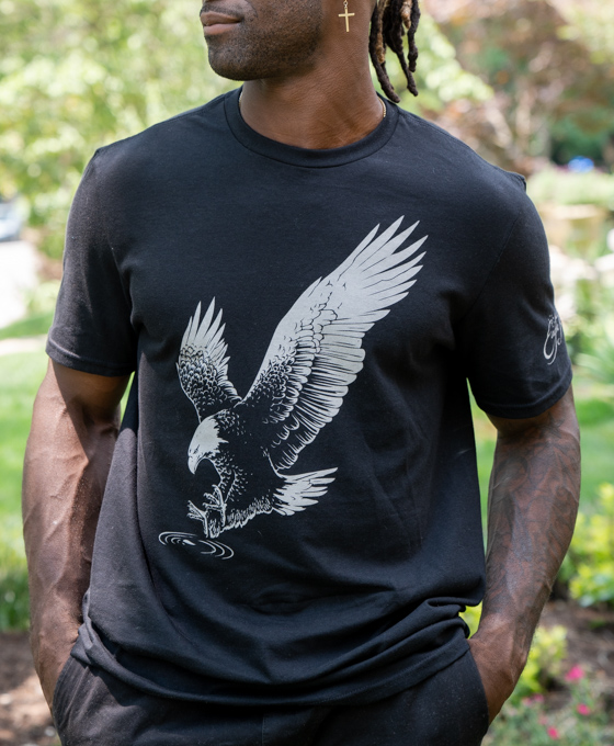 black t shirt eagle