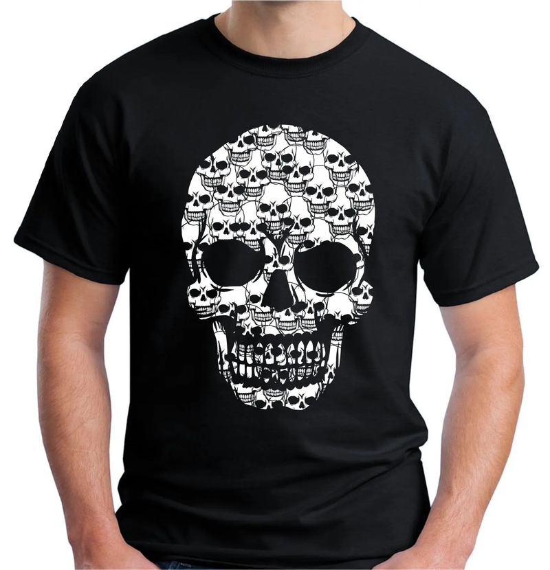 black skull t-shirt men