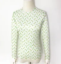 white and green long sleeve t shirt