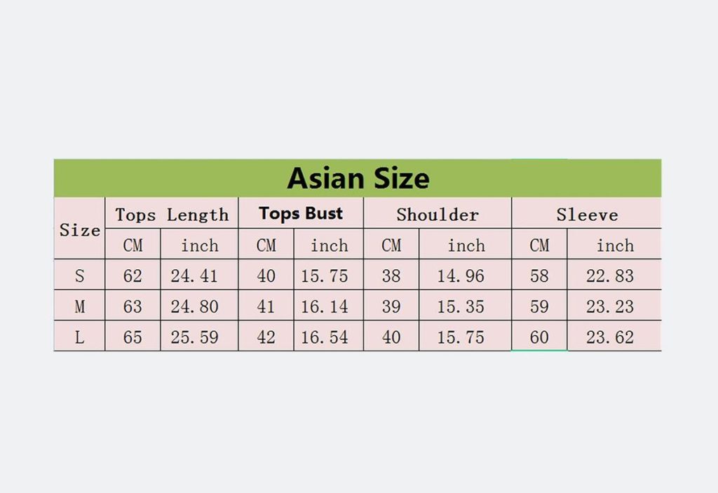 sizes