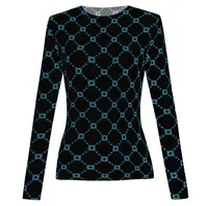 black and blue long sleeve slim fit t shirt