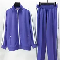 purple track suit